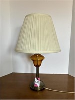 Amber Glass Table Lamp 23"
