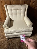 Vintage Upholstered Cream Colored Chair