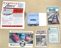 antique AUTO books &1950s brochures
