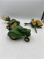 John Deere 60 Die Cast Toy Tractor, Hay Baler, &
