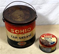 SOHIO 10 lbs grease bucket & axle grease can