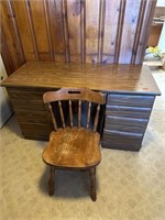 Wood Desk & Chair