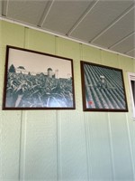 3-Vintage Farming Pictures in Frames