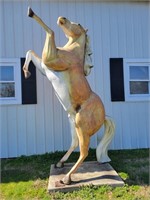 Composite Rearing Horse Statue