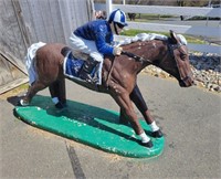 Concrete Horse & Jockey Statue