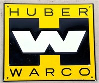 vintage Huber Warco embossed sign 8"x9"