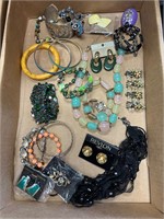 Costume Jewelry Lot Bracelets Necklaces Earrings +