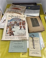 Vintage Agricultural Books/Magazines, Receipts,