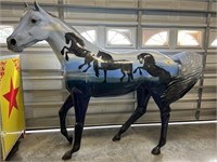 Painted Fiberglass Horse,