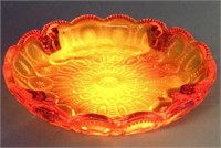 Fluorescent Amberina Glass Ashtray