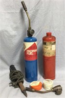 Blue Grass Solid Brass Torch with Propane Tank