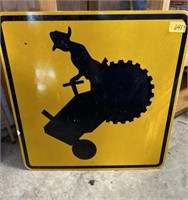 Retired Tractor Warning Sign,