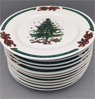 Lot of 12 Christmas Village Plates