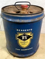 1961 Reagents B&A Fine chemicals 5 gallon can