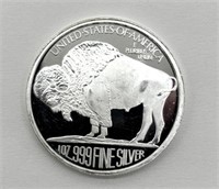 One Ounce 999 Fine Silver Round - Buffalo