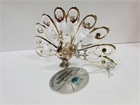 Peacock Silver Plated Swarvoski Crystals with Tag