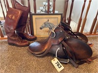 English Saddle, Boots, Bits & Lines, Print