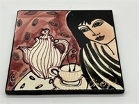 Rare Cindy Jackson Handpainted Tile