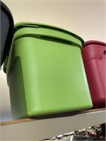 neon green empty tote with lid 18 gallon