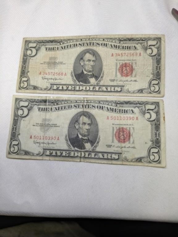 2 - 1963 Five Dollar Red Seals