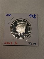 2008 S UNC 90% Silver Kennedy Half