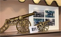 2 Brass Toy Cannons, Framed Cannon Print