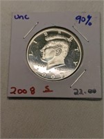 2008 S UNC 90% Silver Kennedy Half