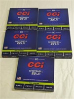 5 Packs of 20 CCI 22 LR Shotshell  - 100 total