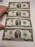 1976 Uncut Sheet Two Dollar Star Notes