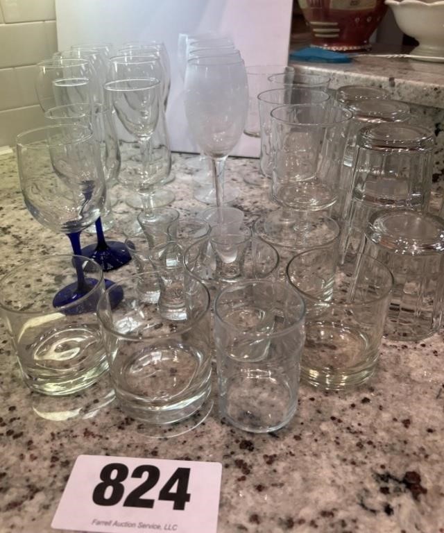 Asmt of Stem Glasses, Glassware