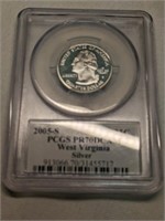 2005s PCGS Proof 70 DCAM WV Silver Quarter