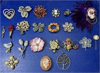 Vintage Estate Jewelry Pin Lot See Photos for