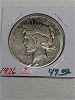 1926 S Silver Peace Dollar