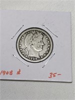 1908D Barber Quarter