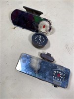 2pcs- 1930s Rear-view mirror clocks- poor conditin