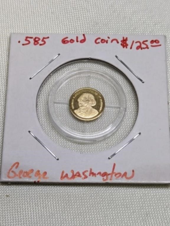 .585 Gold Coin George Washington - authenticated