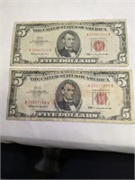 2 - 1963 Five Dollar Red Seals