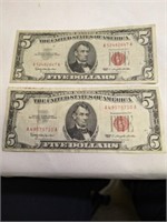 2 - 1963 Five Dollar Red Seals