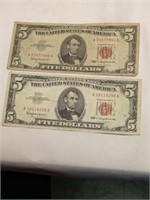 2 - 1963 Five Dollar Red Seals