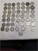 1 Roll of 50 Mercury Dimes