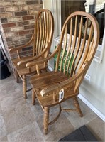 (2) Oak Arm Chairs