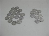 Twenty Five 1939-1964 Silver Dimes