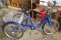 Blue 3 wheel 6-speed bike w/basket, nice