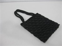 7"x 8" Black Beaded Hand Bag