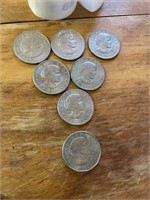 7  Susan B. Anthony dollars,