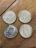 4 Kennedy half dollar silver all 1964