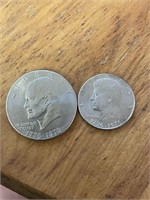 17796-1976 Eisenhour dollar and Kennedy half dollr