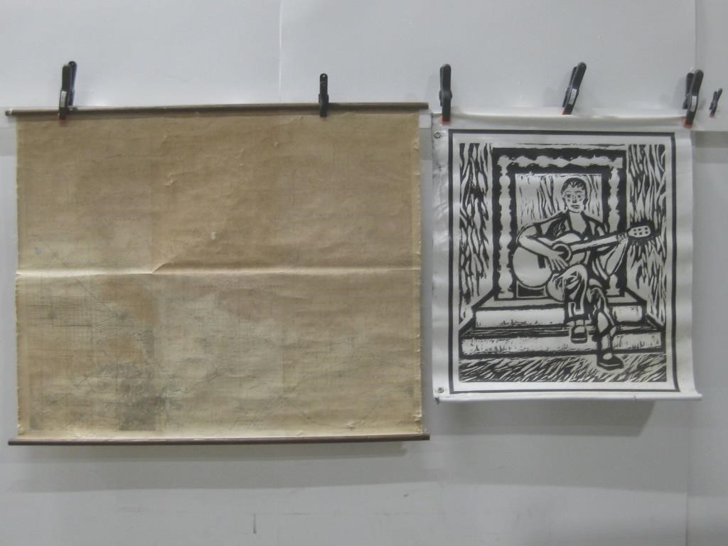45.5"x 36" Map & Vinyl Tapestry Observed Wear