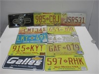 Eleven Assorted License Plates