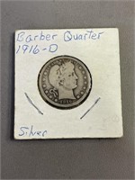 1916 D Barber Quater (Silver)